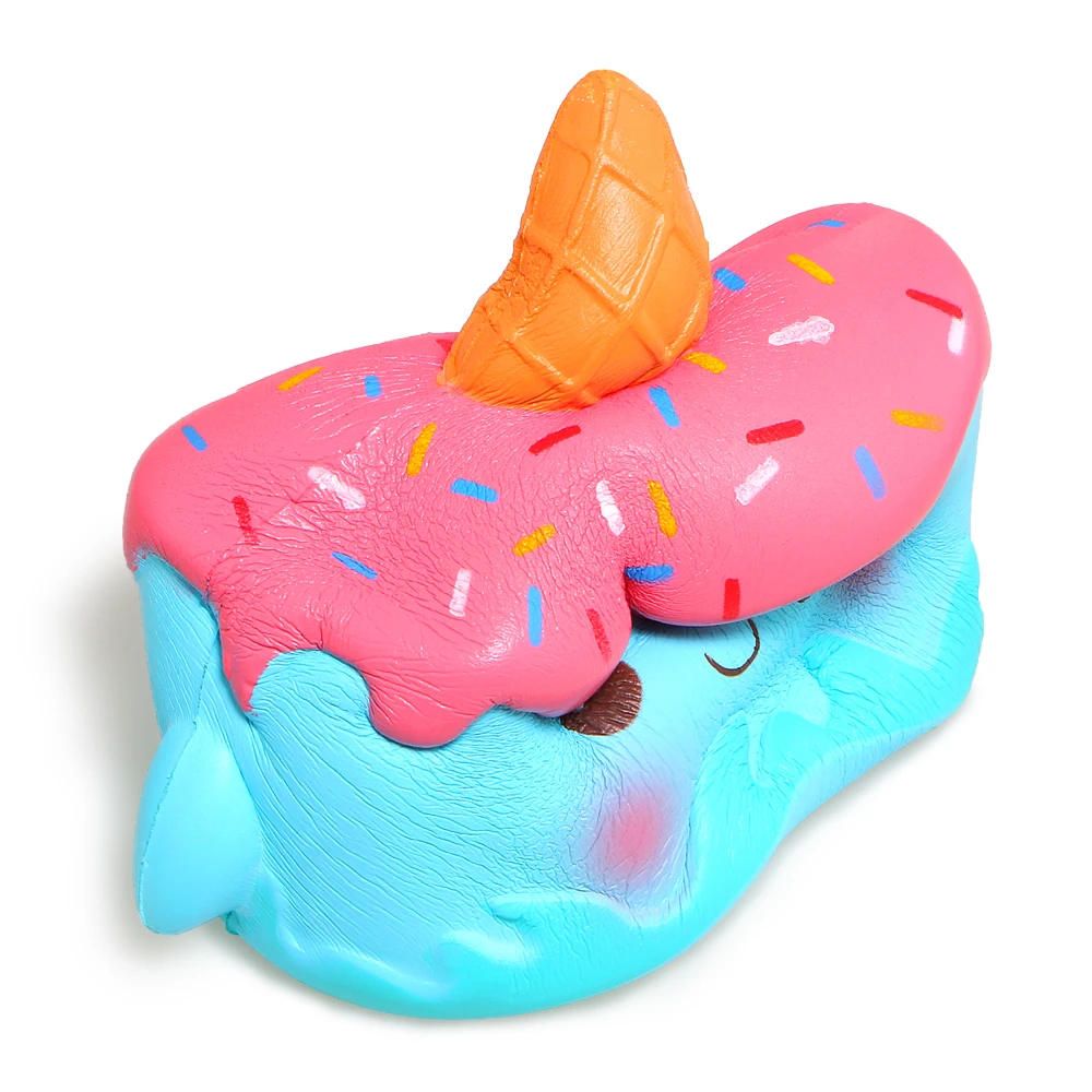 Kawaii Unicorn Blue Cake Squishy Slow Rising Squeeze Toys Soft squishy Slow Rising Cream Scented Stress 3