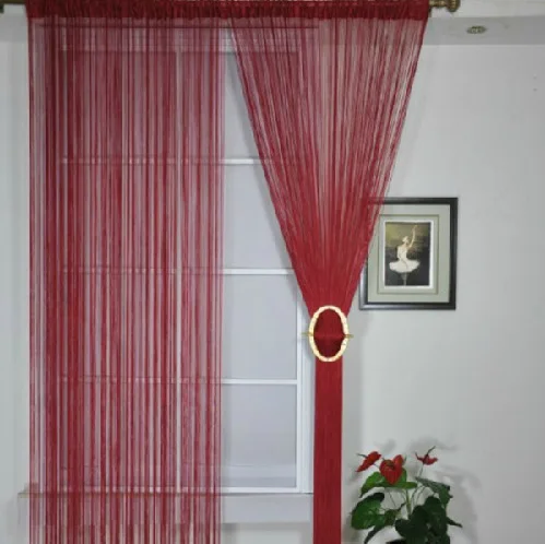 Pure Color String Curtain 1x2m 3x3 m Window Door Curtain Living Room Hallway Divider Home Wedding Background Decoration Valance