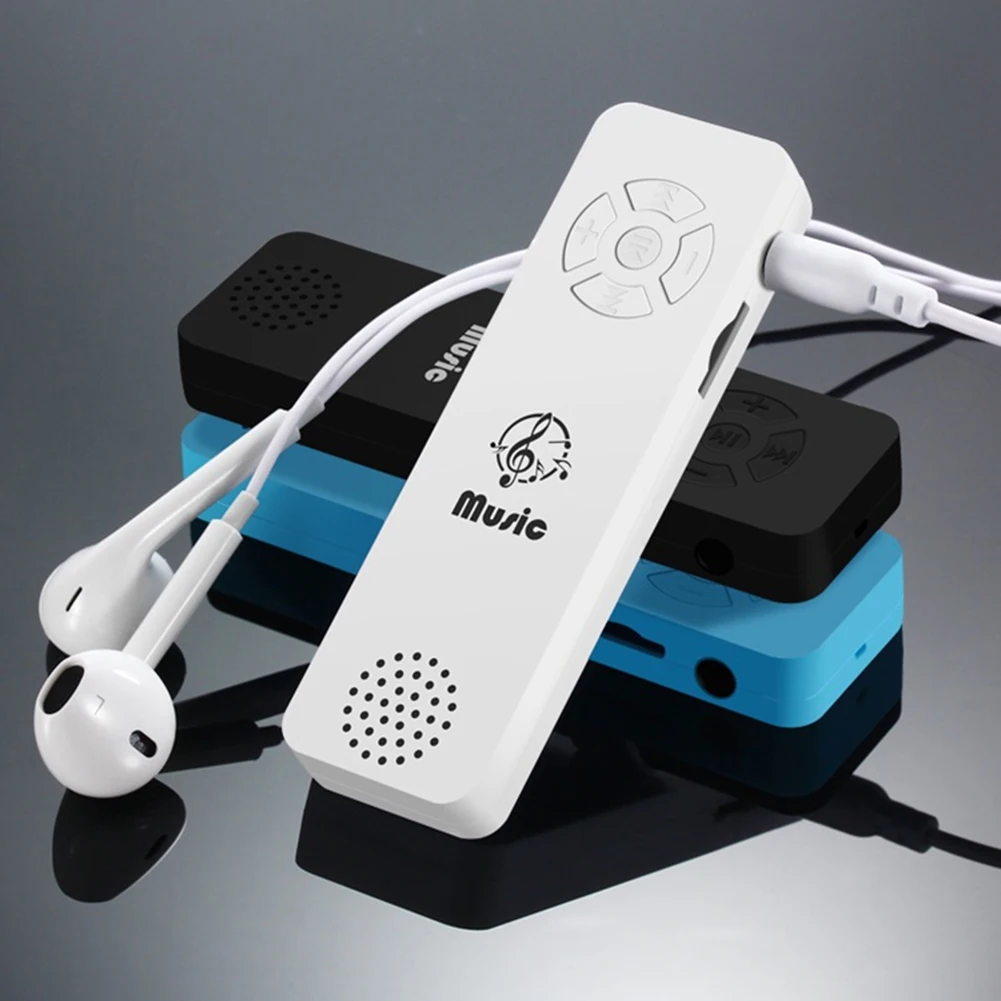 Fashion MP3 Student Sports Running Music Walkman Ultra Thin Card Inserting Loudspeaker Function MP3 Player Support