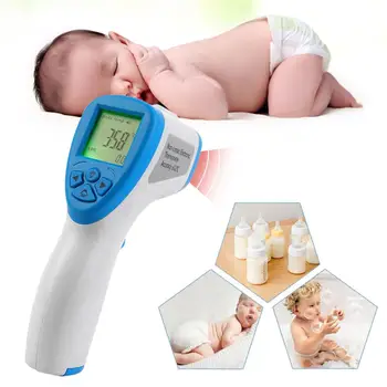 

Body Thermometer White Outdoor Practical Househould Forehead Thermometer Infrared Thermometer for Batteries LCD Household Kids