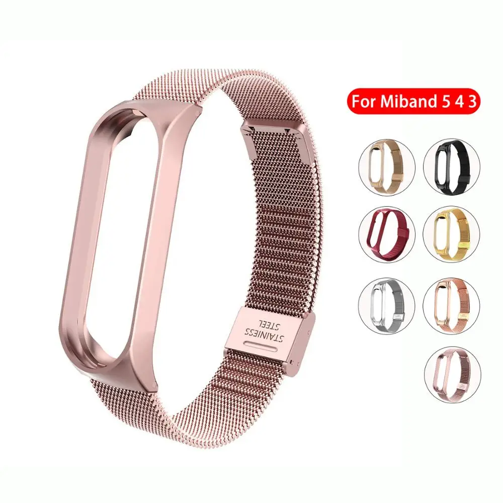 Металлический ремешок для Xiaomi Mi Band 6 4 3 5 сменный Браслет из нержавеющей стали без
