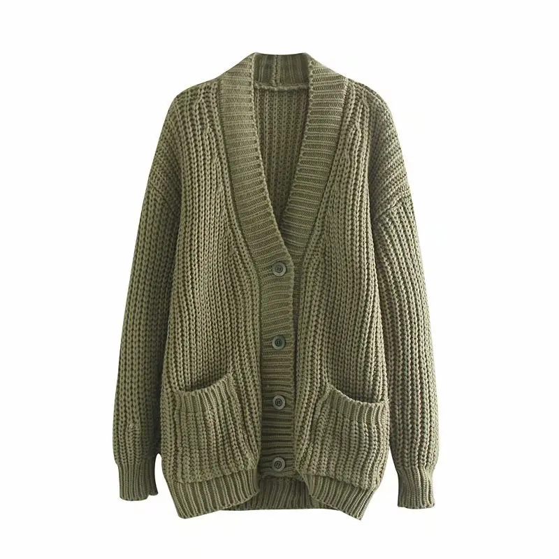 Best Price 2019 Autumn Winter Casual Knitting Coat Single Breasted Long Cardigan Long Sleeve Pockets V Neck Sweater