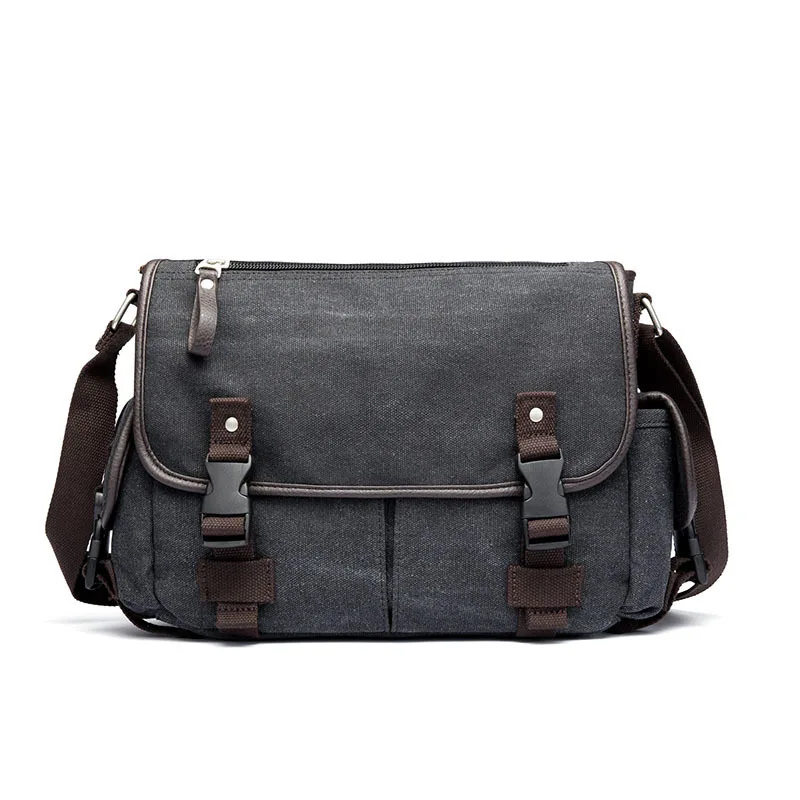 

New Style Single-shoulder Canvas Bag Casual Crossbody Bag Men Fashion Trendy Bag Casual Korean-style iPad Casual School Bag