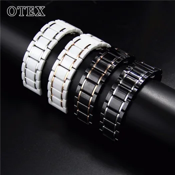 

For Apple Samsung S4 Huawei apple watch iwatch 3 4 generations of five beads stainless steel ceramic Watchbands 20mm 22mm 24mm