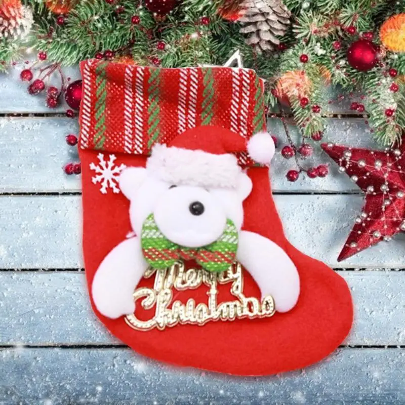 Веселый Рождественский носок-сумка Дерево Висячие украшения снеговик маленький медведь лося Стиль Сапоги кулон детский подарок