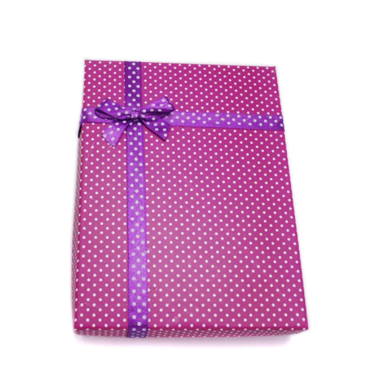 2 шт./лот 16x12x3 см перуанские фиолетовые прямоугольные картонные коробки для ювелирных изделий с бантом и губкой внутри для рождественского подарка посылка