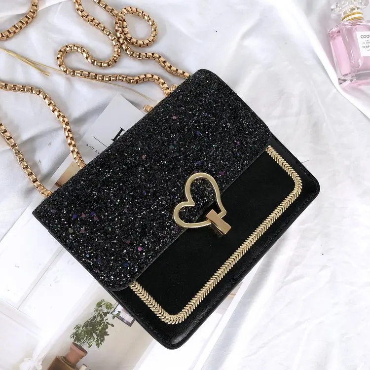 

Spring And Summer Small Bag WOMEN'S Bag 2019 New Style Fashion Korean-style Bag with Chain Lock-Style Simple Versatile Crossbody