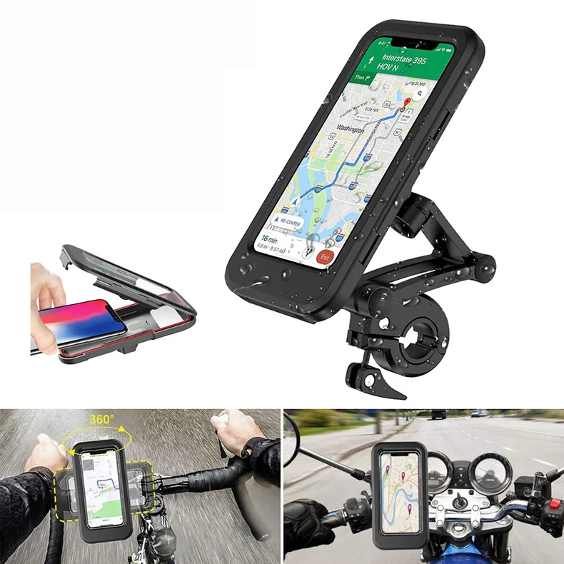 Bicycle Accessories Bike Phone Holder Adjustable Waterproof Navigation Bracket Bike Moto Handle Fixed Holder for Phone XA126TQ