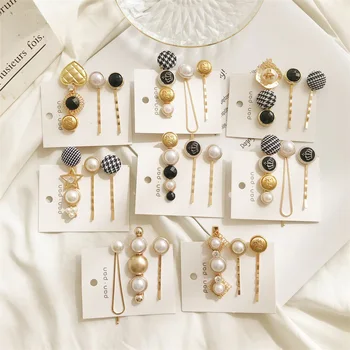 

New 3Pc/Set Pearl Metal Hair Clip Crown Pearl Button Hairpin Comb Bobby Pin Barrette Headdress Accessories Beauty Styling Tools