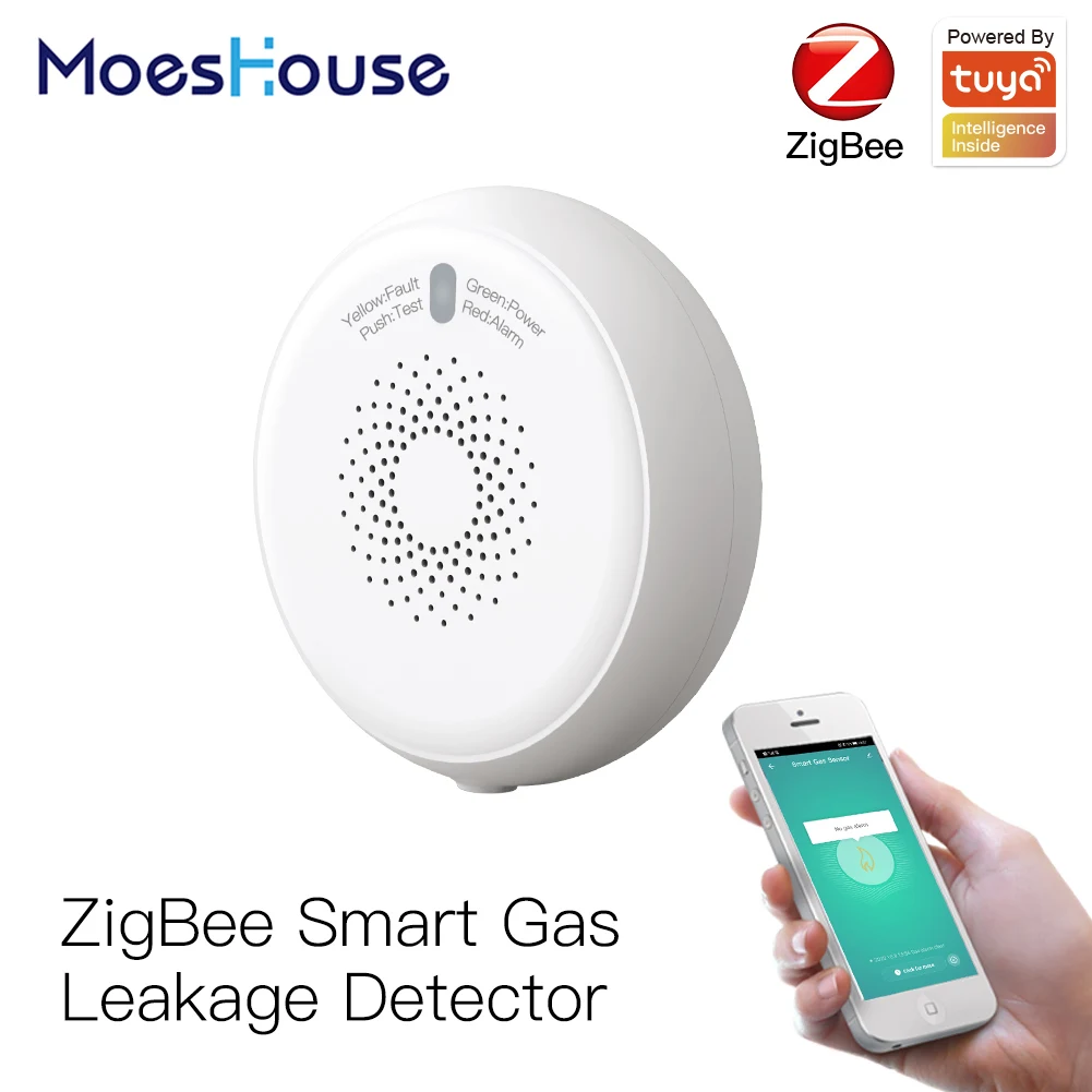 

Smart ZigBee Gas Leakage Detector Combustible Sensor Tuya Smart Home Security Alarm System Smart Life Tuya App Compatible Remote