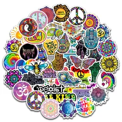 50 Pieces Hippie Sticker Peace Sign Waterproof Graffiti Decal Sticker Diy Laptop Luggage Snowboard Car Toy Sticker For Children