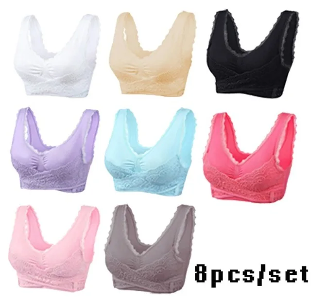 8 colors Нижнее белье, кружевное, одноцветное, с поперечной боковой пряжкой, без косточек, Спортивное нижнее белье, бюстгальтер для сна, Новое поступление, W1 - Цвет: 8 colors