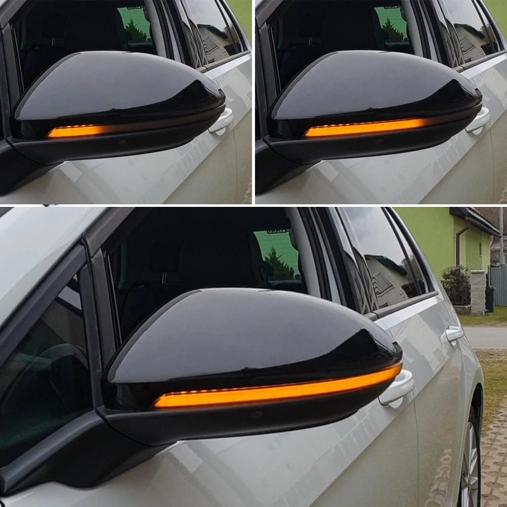 Dynamic LED Turn Signal Crystal for VW Golf MK7.5 GTI 7 7.5 R Rline GTD MKVII Mirror Light arrow
