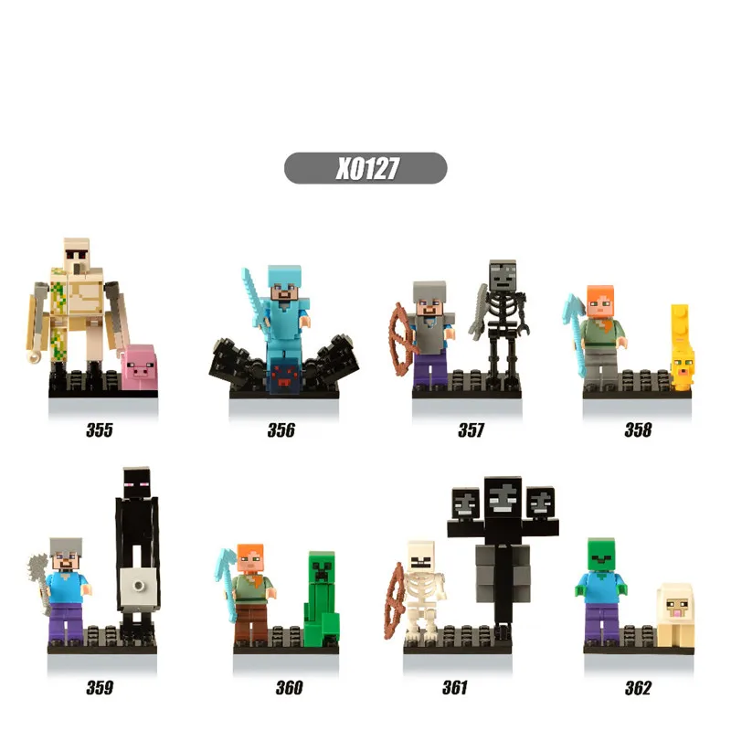 

Game Minecrafted Figure Toys Steve Alex Kids Boys Collectiable Model Toy My World Compatible Building Blocks for Children Gifts