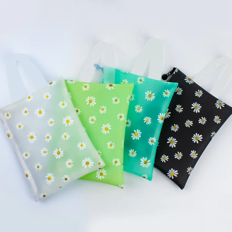 

Cute Fresh Style Little Daisy Flowers Large Capacity Pencil Bag Pen Pouches Zippered Pencil Case School Supplies Kawaii Bag