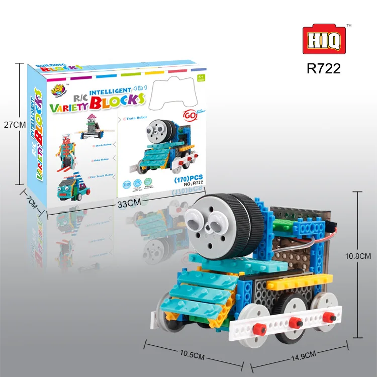 

HiQ Longyue R722 Flexible 4-in-1 Stone Remote Control Locomotive Creative Children DIY Educational Building Blocks Toy