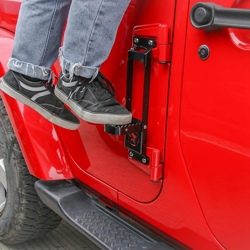 Дверная ножка металлический складной шарнир шаг педали для 2007- Jeep Wrangler Jk 2 двери/4 двери(1 упаковка, черный