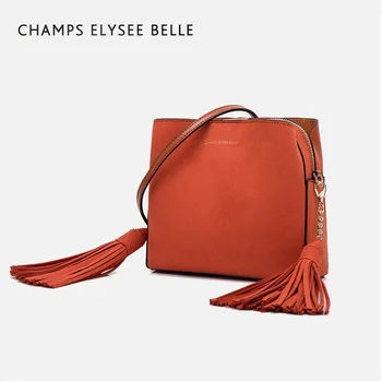 

2020 New Korean-Style Hand Sling Bucket Women's Bag Tassel Shoulder Bag Women