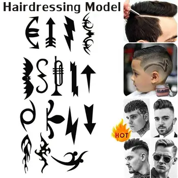 

1 Set 28pcs Fashion Hair Styling Tattoo Template Stencil DIY Trimmer Salon Barbers DIY Hairdressing Model Styling Tools 2020