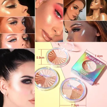 

Highlighter Shimmer Powder Face Make Up Colorful Long Lasting Brighten Shadow Bronzer Cosmetic Makeup For Women Gift