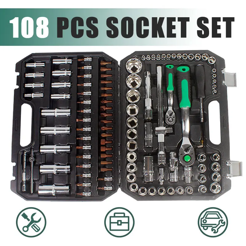 

YITOK 108PC 1/4 1/2 Socket Set Screwdriver Set Precision Screwdrivers Set Screwdriver for Phone Screw Driver Bits