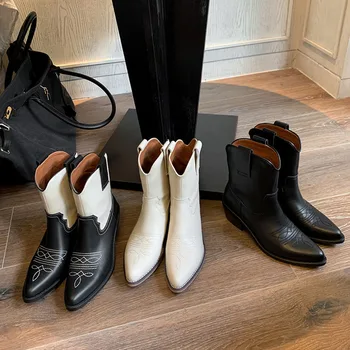 

MORDOAN Thick-heel Martin boots women's short boots British style women's shoes mid-heel single boots women's knight boots