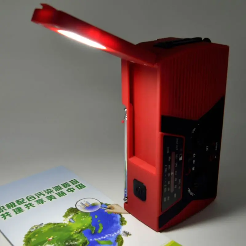 Emergency Solar Hand Crank Weather AM/FM/NOAA Radio SOS Power Bank LED USB Charger LED Flashlight