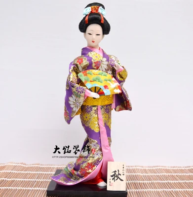 30 см японские миниатюры гейши куклы с красивым кимоно Traddtional Япония культура ручной работы ремесла для украшения дома - Цвет: 21