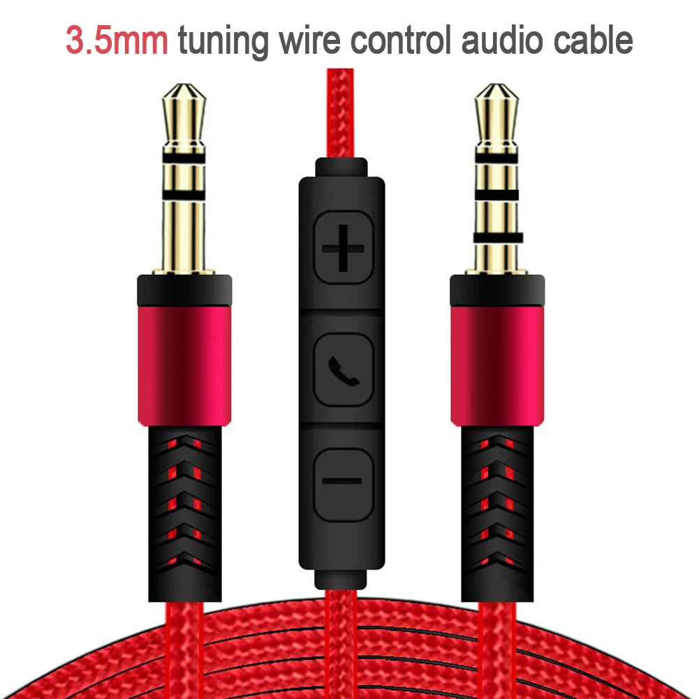 3.5mm Replacment Headphone Cable with iPhone Lightning Connector Braided Audio Aux Cord with Mic & Volume Control Remote 