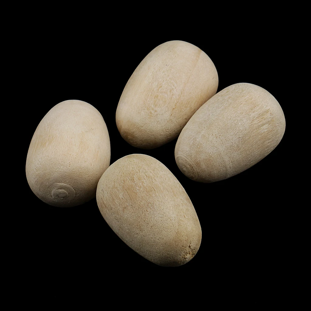 Unpainted Small Wooden Easter Eggs Craft Egg Embellishments 50 Pack Wood Table