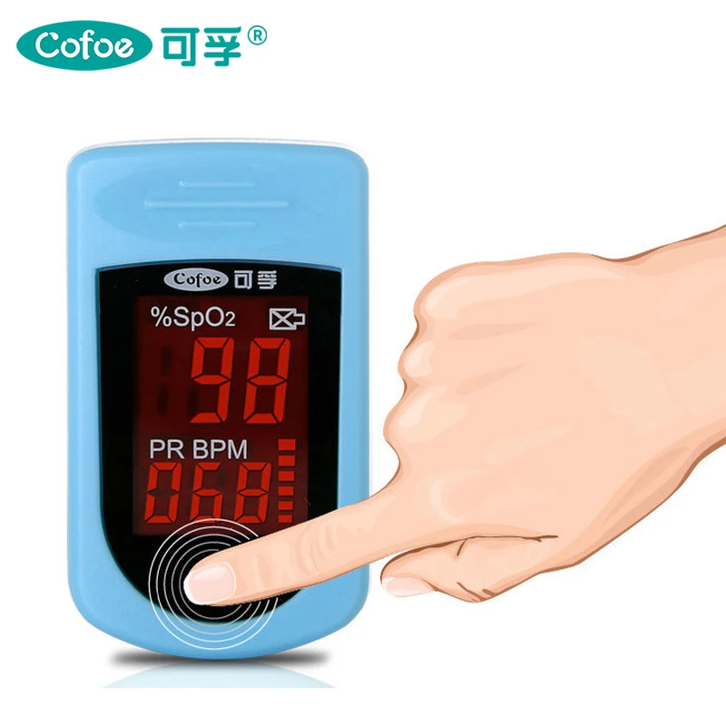 Cofoe Finger Пульсоксиметр Портативный измеритель кислорода в крови Тип зажима SPO2 PR OLED