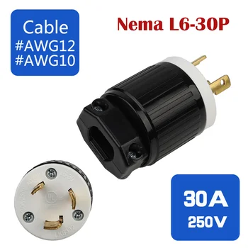 

US Nema L6-30P Plug UL 3 Pin Male Female AC Power Plug Industrial Wiring Connector Plug DIY Rewirable Socket 30A 125V