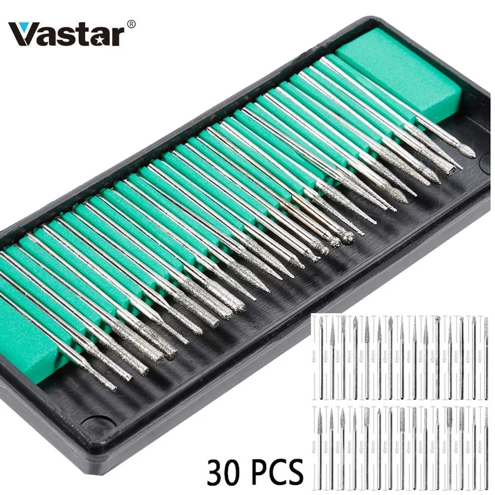 Vastar 30 шт. 3 мм хвостовик Флейта с коробкой для электрической шлифовальной машины