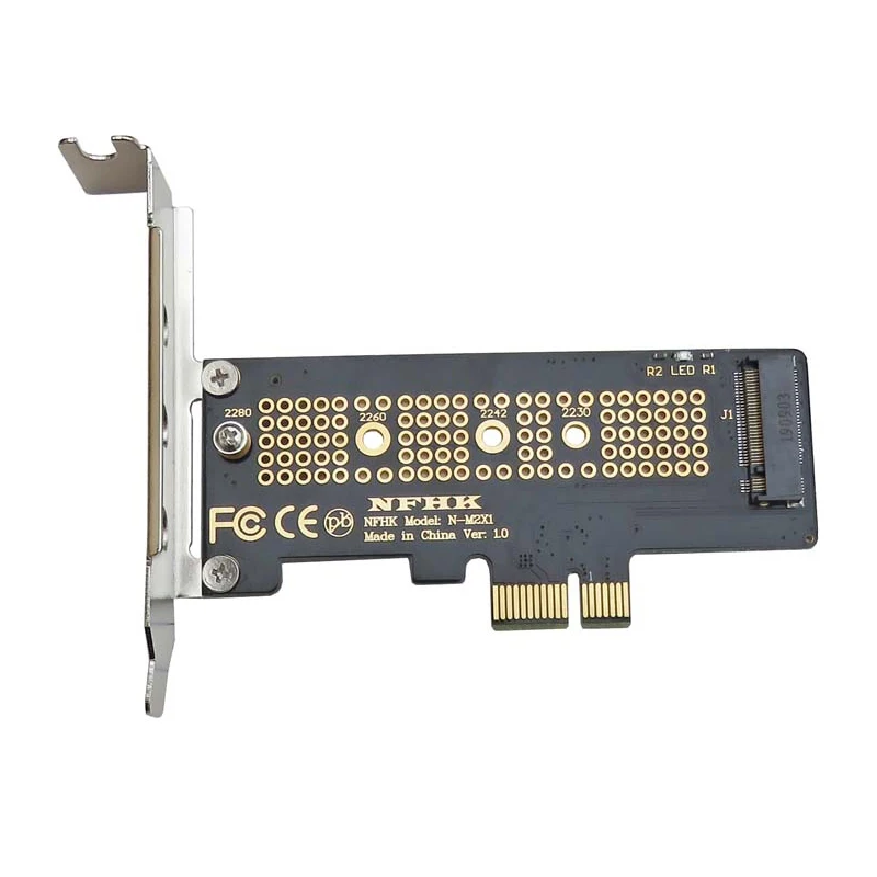 Переходная карта NVMe PCIe M.2 NGFF SSD на x1 с кронштейном адаптер PCI E для 2230 2240 2260 2280
