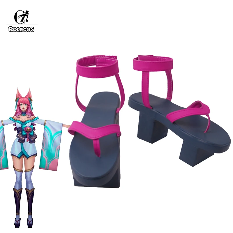 Обувь для косплея ROLECOS LOL Spirit Blossom Ahri Женские деревянные гэта сабо Костюмы Сауна