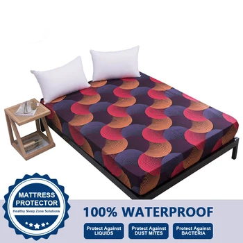 

Waterproof Mattress Protector Printed Dustproof Bedspread Moisture-Proof Mattress Cover Baby Urine Insulation Bed Covering Mattr