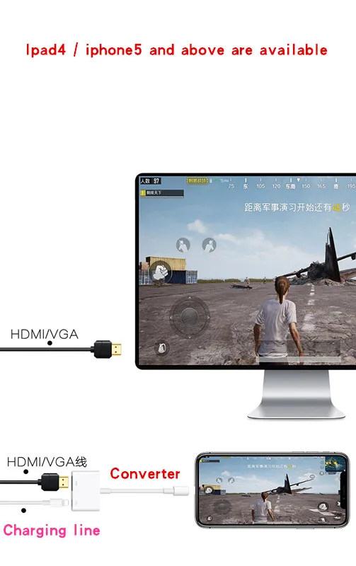 Click to Buy HDMI HD same screen line, lightning to HDMI 1 / 2 video line, no delay, mobile phone to the same screen device Now Title On Aliexpress Connect a Smart Phone, Tablet or Other MHL Enabled Device to an HDMI TV. USB + 8 pin Lightning Adapter -- 2 in 1 adapter design let you can choose the your phone or computer to convert the data. Only one cable with lightning adapter and usb adapter and just use for iPhone/iPad and a HDTV / Projector to enjoy and relax.