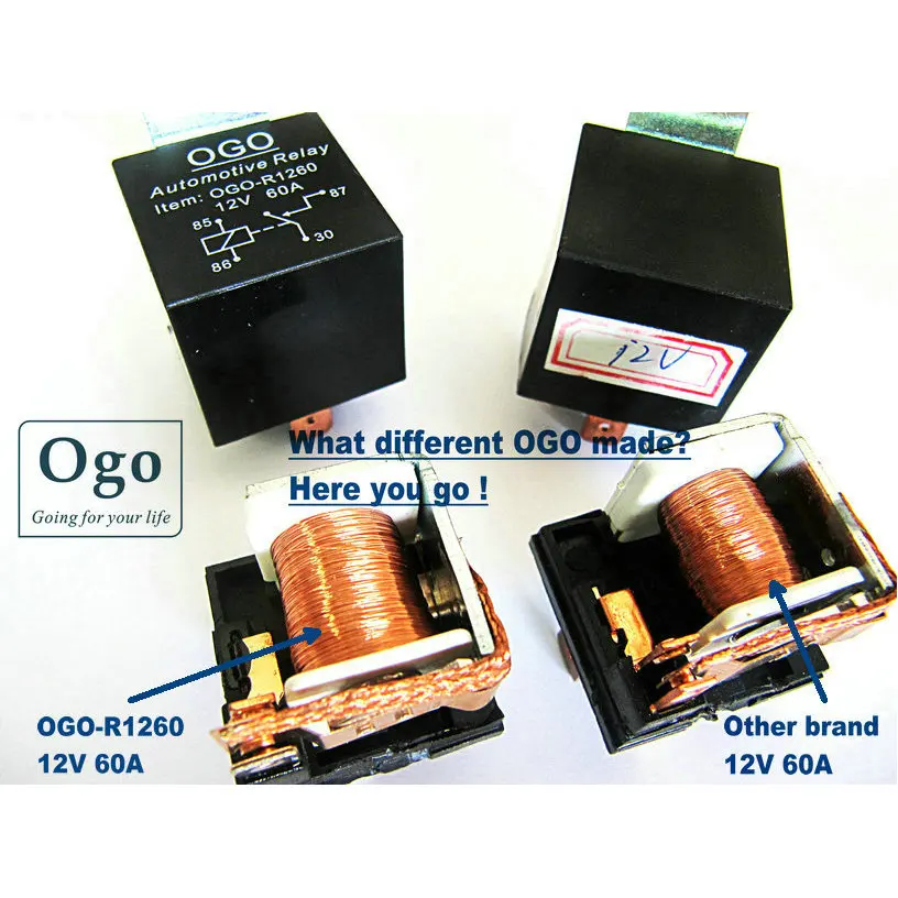 OGO Branded Automotive Relay 12V 60A
