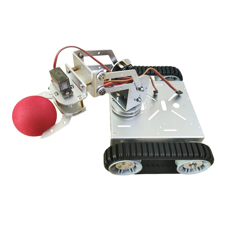 cheapest mobile robot arm with tank car chassis kit with dc motor servos for arduino stm32 diy stem program toy parts programmable toys aliexpress
