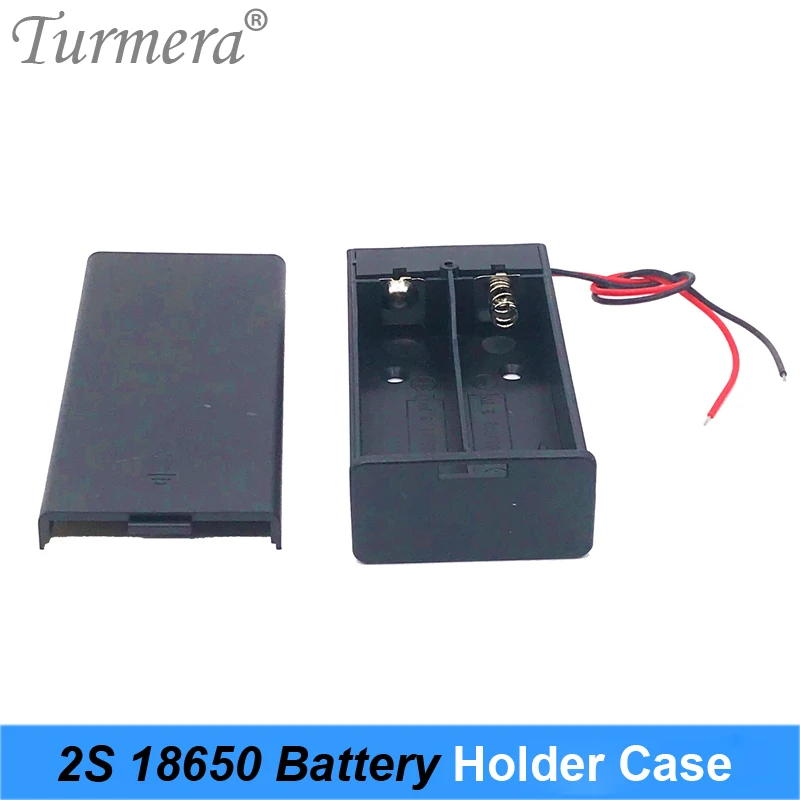 2X 2S 18650 Battery Holder Black Plastic 2-slot 18650 Battery Storage Box Case DIY Batteries Clip Holder Container Wire Lead Pin With ONOFF Switch 03