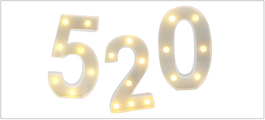 Светодиодный ночник с объемным номером 0-9, украшенный арабскими цифрами, белая детская прикроватная лампа, подарок на день Святого Валентина