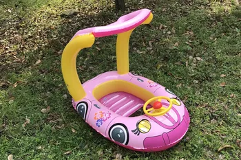 

toy inflatable car boat Toy Inflatable Car Shape Inflatable With Sunshade Floating Boat For Baby Play Water Bath Outdoor Toy