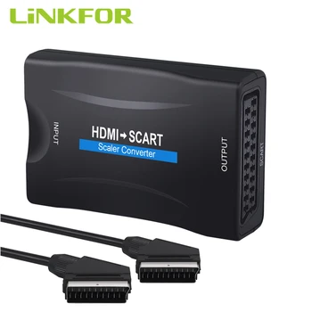

LiNKFOR HDMI To Scart Converter HDMI Input SCART Output Composite Video HD Stereo Audio Adapter For SKY HDTV STB VHS Xbox PS3