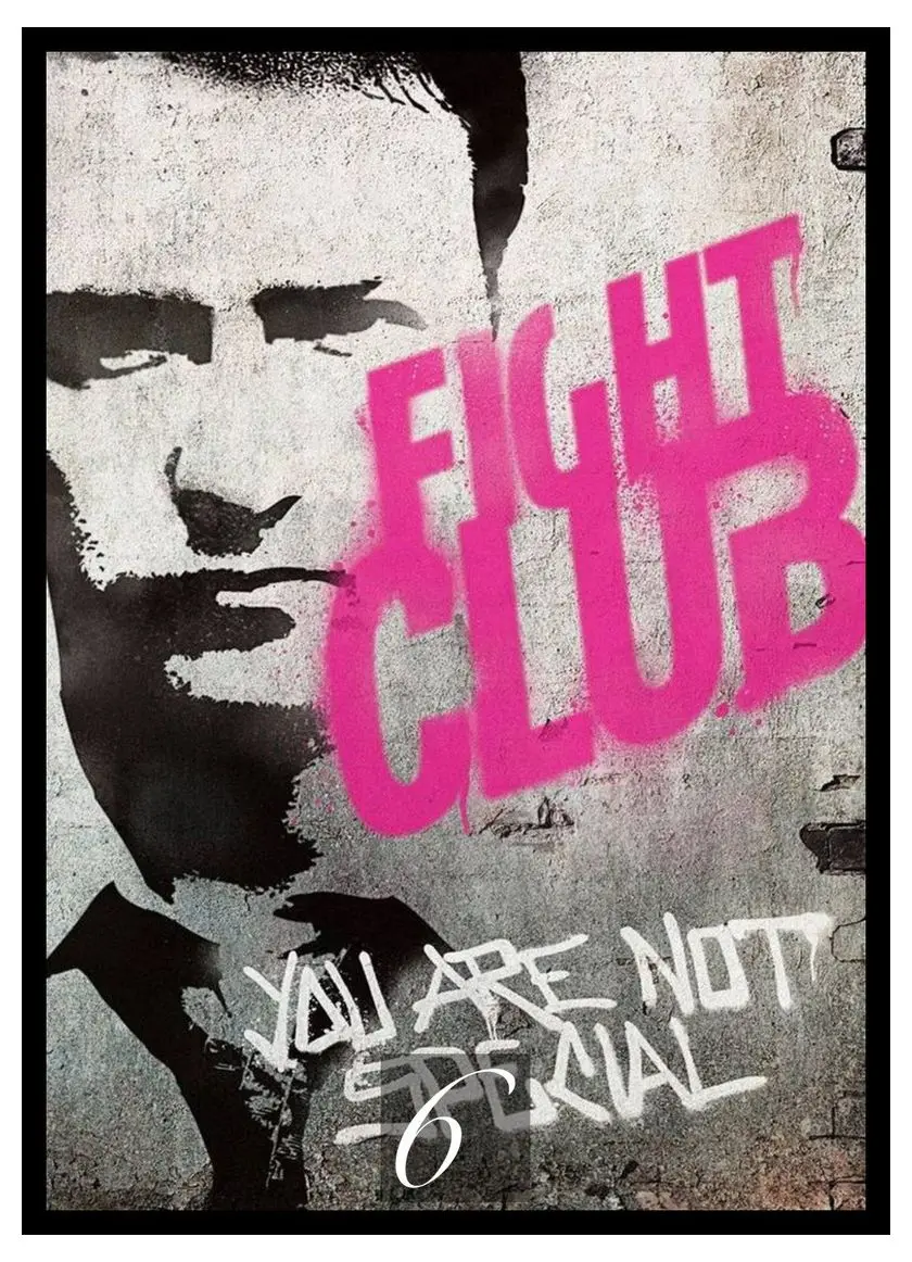 Fight Club фильм домашняя декоративная живопись белая крафт-бумага плакат для кафе комната 42X30 см - Цвет: Розовый