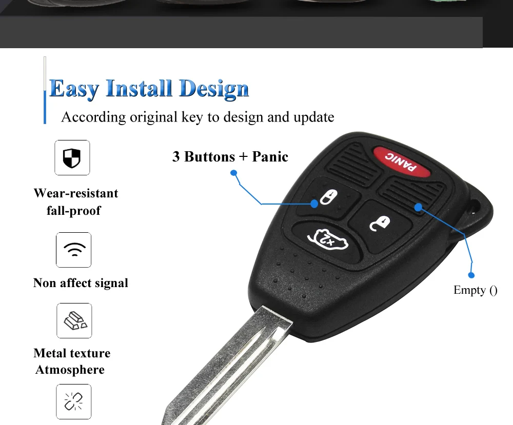 Chiave/Telecomando Per Jeep Veicolo Auto Liberty Wrangler Commander Compass Grand Cherokee Dodge Chrysler - 10x 315/433mhz Id46 Chip Jeep - H74636d5af8464768bd74a4f52f7c9fb72