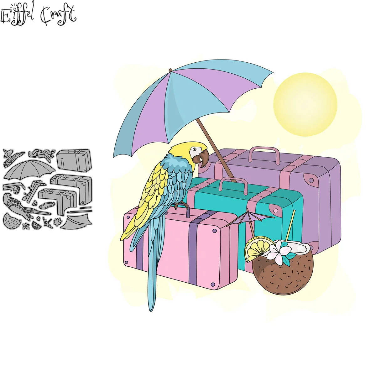 

Suitcase travel scrapbooking paper metal craft dies for card making parrot stencils for diy scrapbooking new die 2020