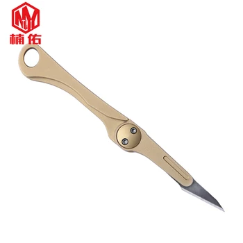 

1PC EDC Brass Mini Utility Knife Unpacking Unboxing Folding Knife Emergency Medical Knife Scalpel Portable Keychain Tool Pendant