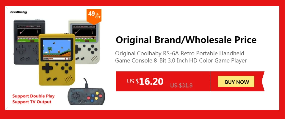 CoolBaby tv портативная игровая консоль для семейного отдыха AV порт Ретро встроенный 600 классические игры двойной геймпад игровой плеер