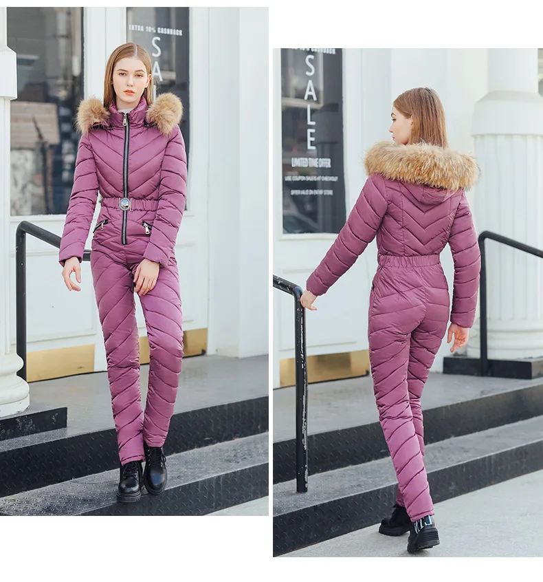 新ファッションワンピーススキースーツ女性暖かいスキージャンプ