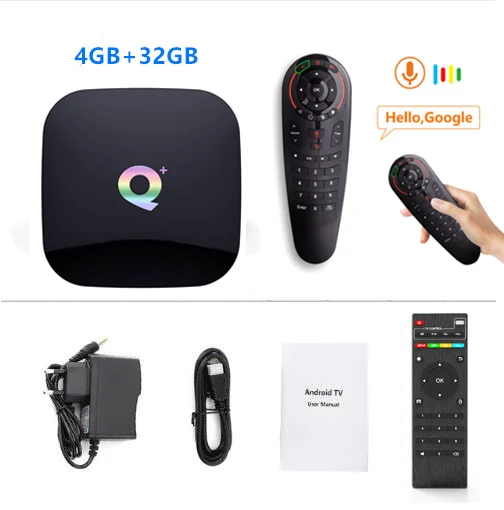 Q Plus Android 9,0 ТВ приставка 4 Гб 64 Гб ТВ приставка H6 четырехъядерный cortex-A53 2,4 ГГц Wifi 100 м 6 к медиаплеер VS T95Q для smart tv приставка - Цвет: 4GB32GB Add G30